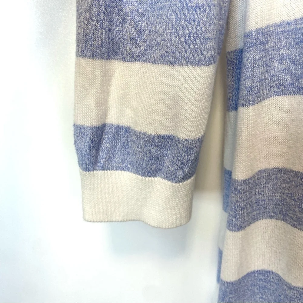 Talbots Blue Striped Sweater Cardigan Duster MP